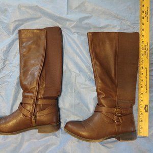 Torrid Wide Width Brown Calf Boots.